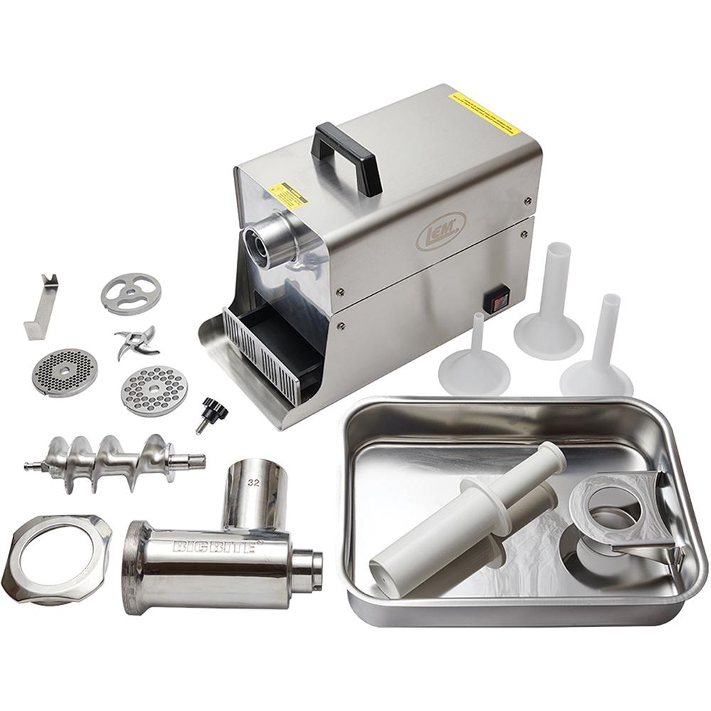 LEM Products #32 Big Bite Stainless Steel Electric Grinder Picture of LEM Products LEM Products Big Bite LEM no.32 1.5HP Stainless Steel Electric Grinder