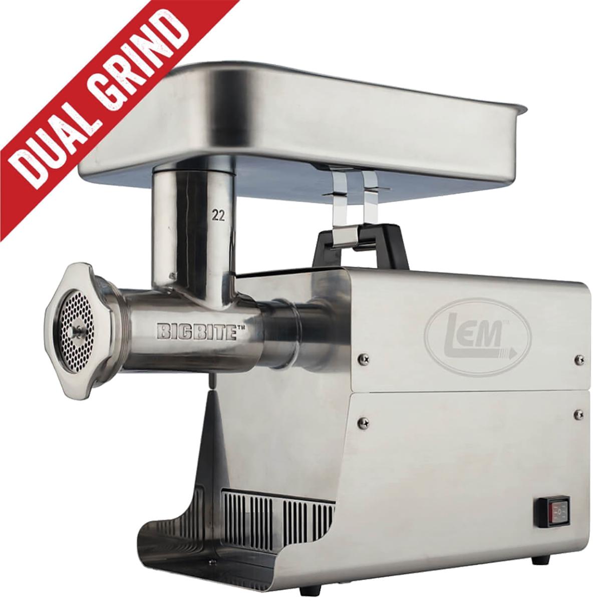 LEM Products #22 Big Bite Dual Grind Meat Grinder - 1 HP