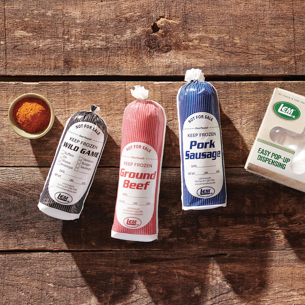 LEM Products 1 lb. Ground Beef Bags 25/ct Picture of LEM Products LEM Products 1 lb. Ground Beef Bags - 25 count