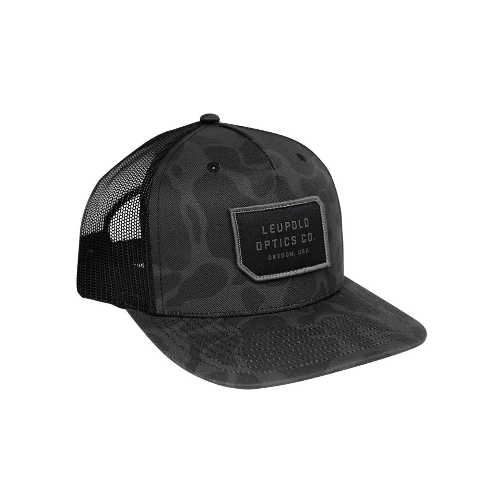 Leupold Riflescopes LOC Duck Camo Trucker Cap - Black Picture of Leupold & Stevens Inc. Duck Camo Trucker Black