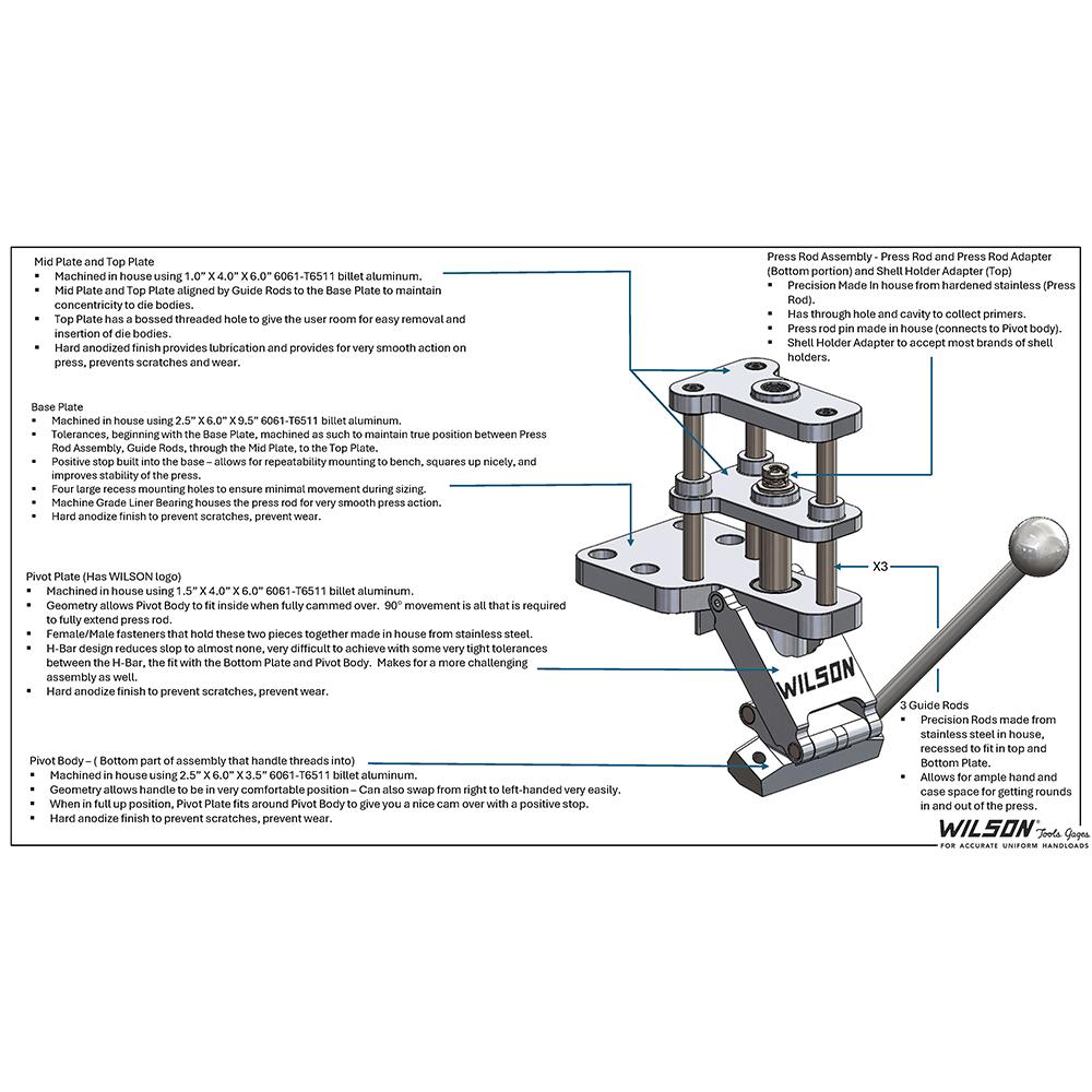 L.E. Wilson Single Stage Reloading Press Picture of L.E. Wilson Wilson Threaded Press