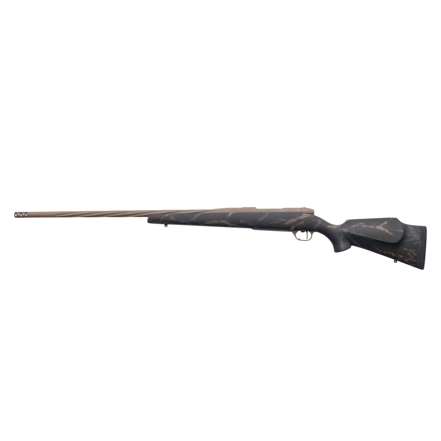 Weatherby Mark V Accumark Limited Rifle 6.5 Creedmoor 4rd Magazine 24" Barrel Fiberglass Stock Picture of Weatherby Mk V Accumark Ltd 6.5CM 24in w/brakeBlk/Gry/Tan stkFlutedTan cera