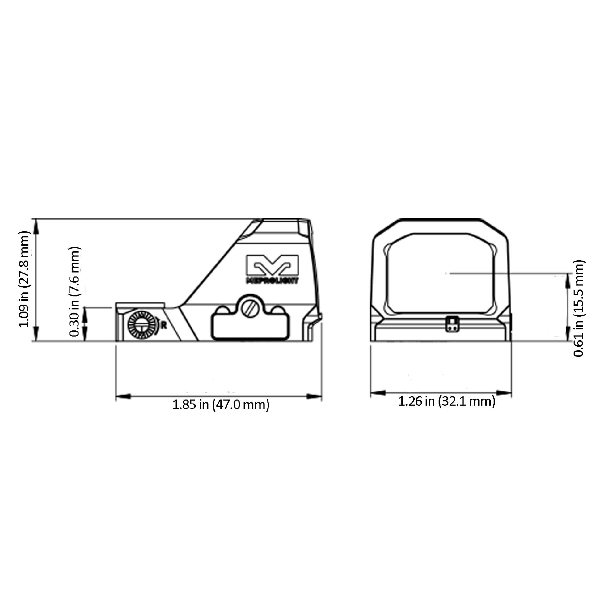 Mepro Pistol Optic MPO-F Open Emitter Pistol Sight BULLSEYE RMR / Shake Awake Picture of Meprolight Sights Mepro Pistol Optic MPO-F RED 3/33 MOA BULLSEYE RMR