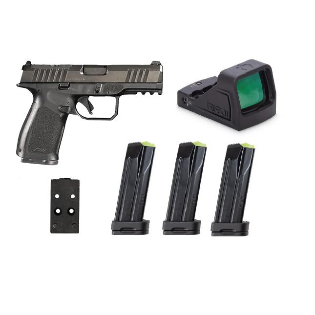 Rost Martin RM1C Handgun Bundle 9mm Luger 10rd (4) Magazines 4" Barrel Black Viridian Red Dot Pistol Case CA Compliant Picture of Rost Martin Rost Martin RM1C CA BLK 9MM 4IN OR (4)10RD MAGS FS POLY PISTOL BUNDLE