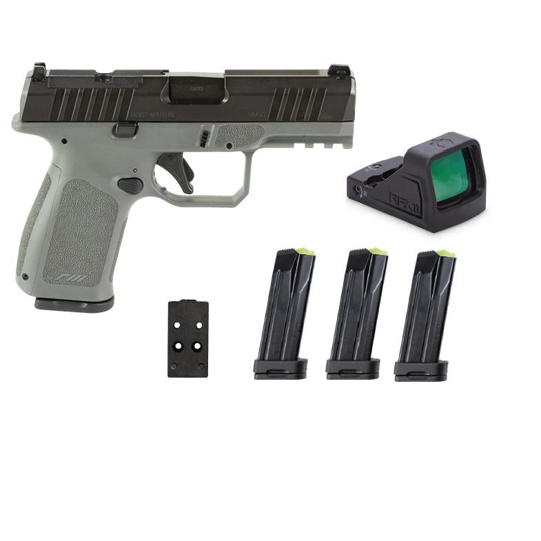 Rost Martin RM1C Handgun Bundle 9mm Luger 10rd (4) Magazines 4" Barrel Gray Viridian Red Dot Pistol Case CA Compliant Picture of Rost Martin Rost Martin RM1C CA Gray 9MM 4IN OR (4)10RD MAGS FS POLY PISTOL BUNDLE