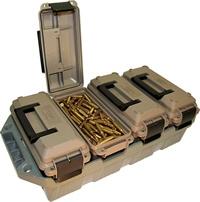 MTM 4-Can 30 Cal Ammo Crate FDE Cans ODG Tray Picture of Mtm Molded Products Company MTM 4-CAN AMMO CRATE 30 CAL DARK EARTH/ARMY GREEN