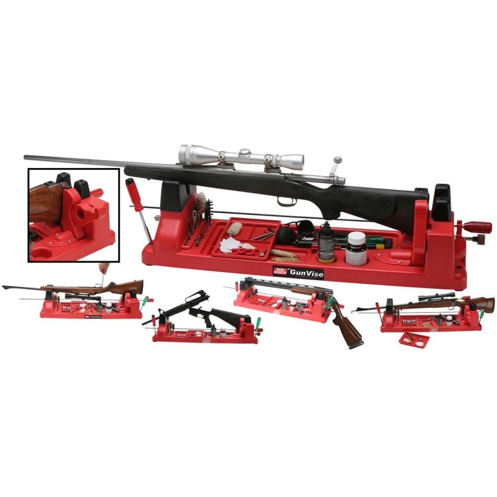 MTM Gun Vise Red Picture of Mtm Molded Products Company MTM GUN VISE FOR GUNSMITHING WORK AND CLEANING KITS RED