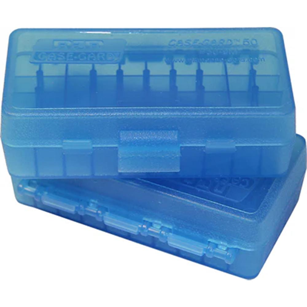 MTM Ammo Box for .40/10mm/.45 ACP 50 Rounds Clear Blue Picture of Mtm Molded Products Company MTM Ammo Box 50 Round Flip-Top 40 10mm 45 ACP Clr-Blue