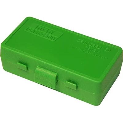 MTM Case Guard P-50 Series Handgun Ammo Box 9mm Luger 50 Rounds Green Picture of Mtm Molded Products Company MTM AMMO BOX 50 RD FLIP-TOP 9MM 380 ACP GREEN