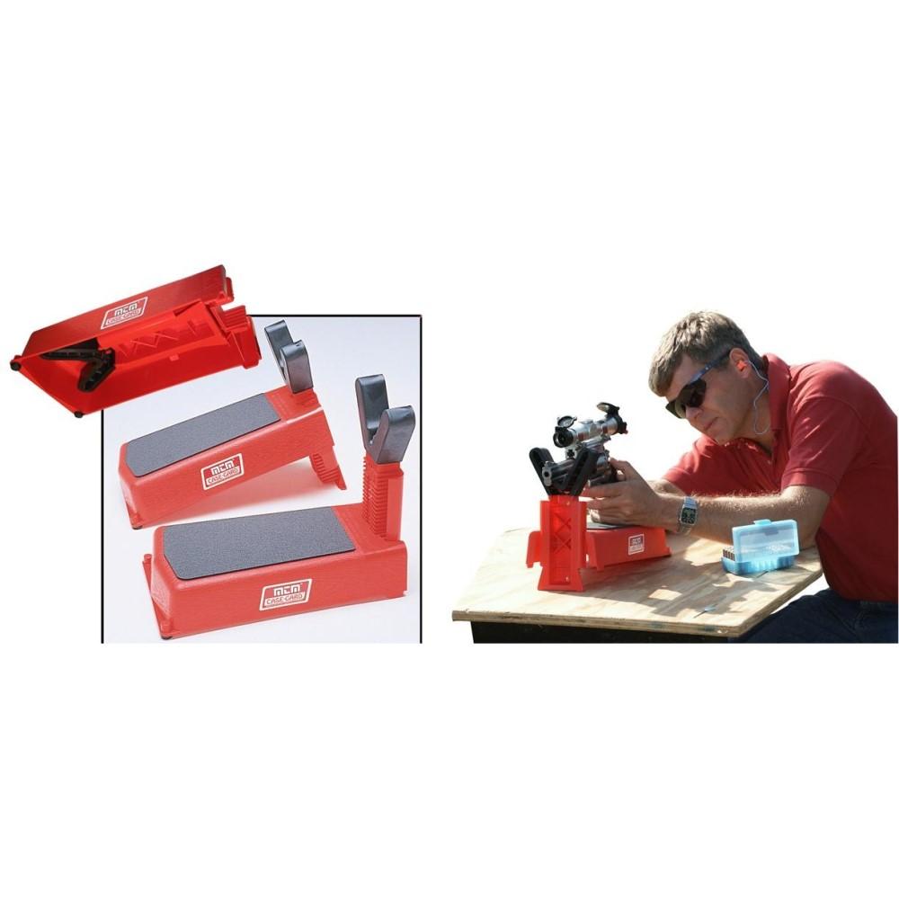 MTM Pistol Rest Red Picture of Mtm Molded Products Company MTM PISTOL HANDGUN REST - ADJUSTABLE ALL PLASTIC REST RED