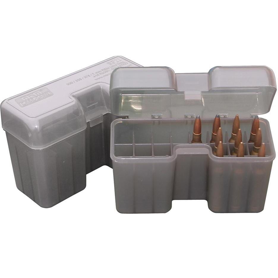 MTM Case-Guard RF-22 Series Flip Top Rifle Ammo Box Clear Smoke