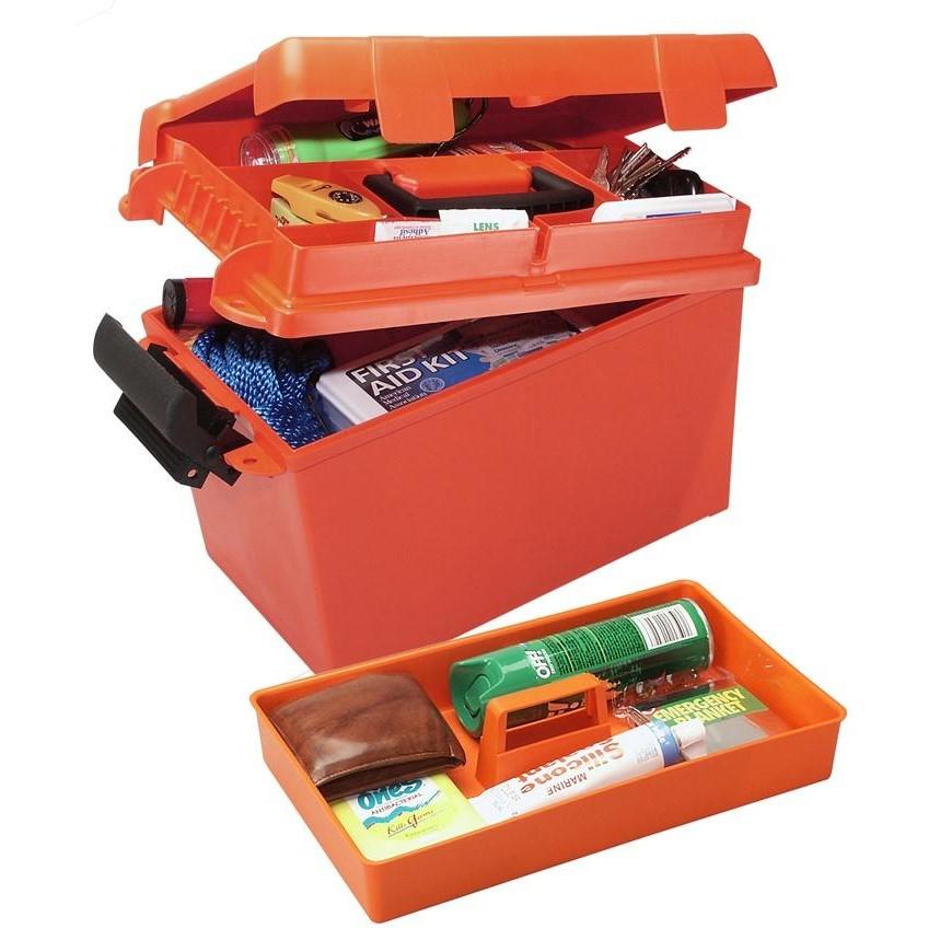 MTM 15" x 8.8" x 9.4" Sportsmen's Plus Utility Dry Box Orange Picture of Mtm Molded Products Company MTM SPORTSMEN'S PLUS UTILITY DRY BOX O-RING SEALED 15X8.8X9.4" ORANGE