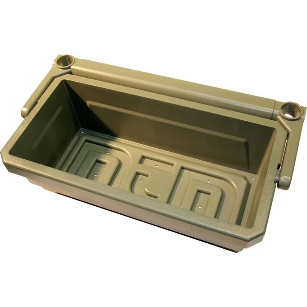 MTM Shotshell Box Caddy with 4 Clear Ammo Boxes Picture of Mtm Molded Products Company MTM Shotshell Box Caddy w/ 4 each SS25-00 Army Green/Clear