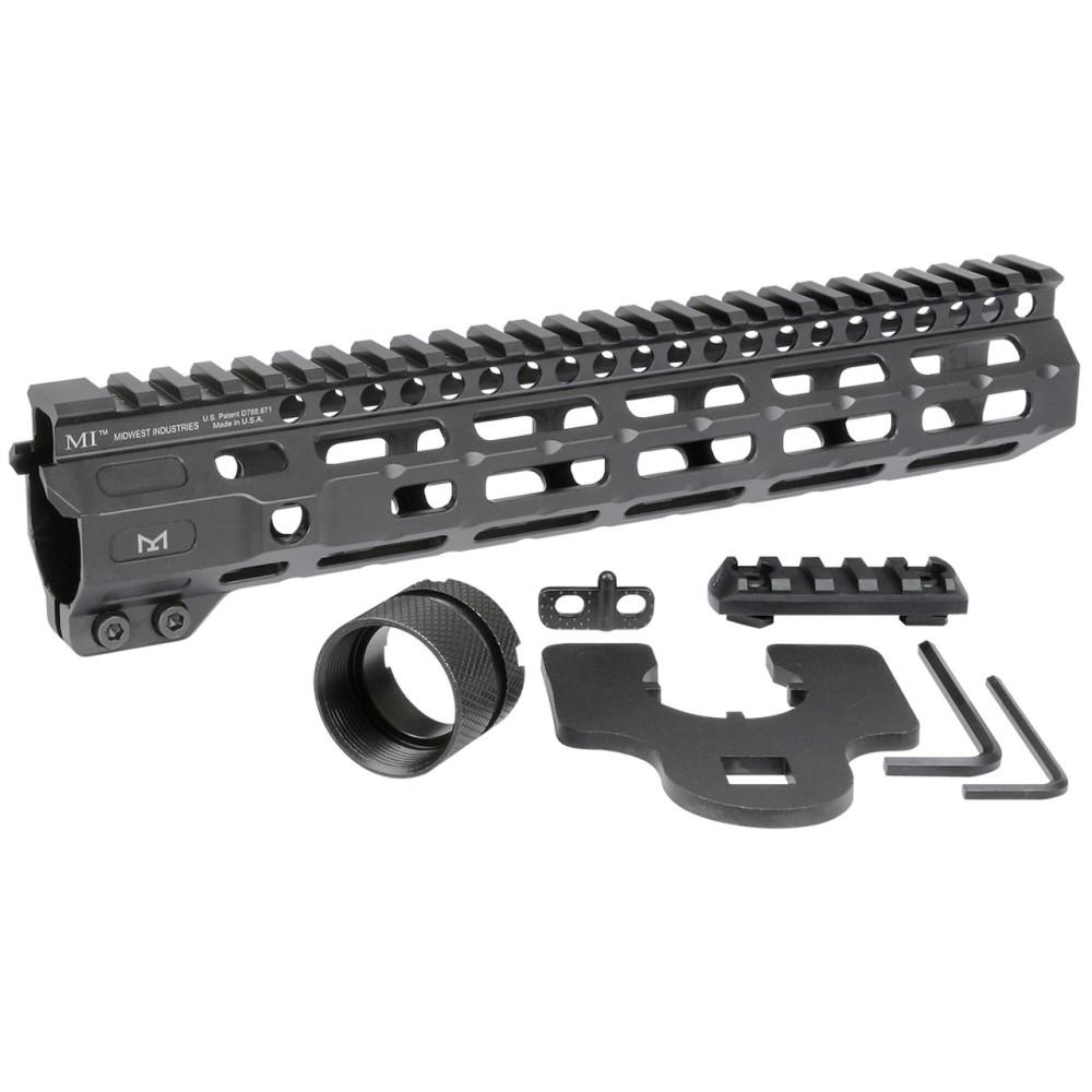 Midwest Industries Combat Rail One Piece MLOK Handguard 10.5" Black Picture of Midwest Industries Midwest Industries 10.5" COMBAT RAIL FF HANDGUARD M-LOK COMP BLK