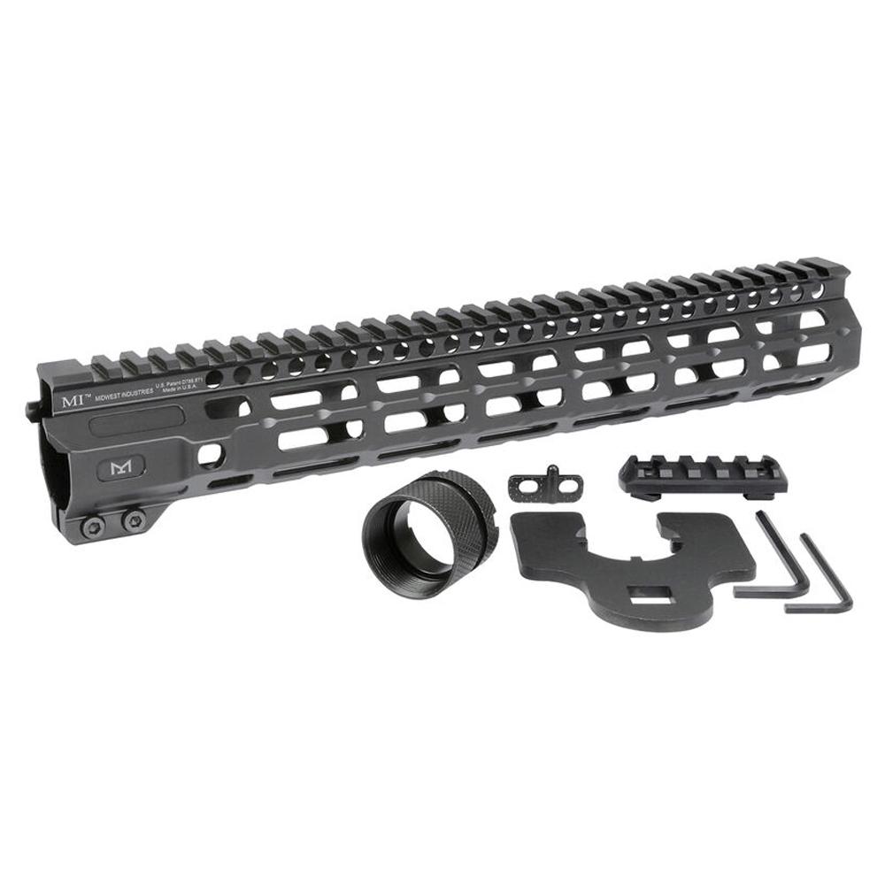 Midwest Industries Combat Rail Free Float Handguard 12.625" MLOK Black Picture of Midwest Industries Midwest Industries 12.65" COMBAT RAIL FF HANDGUARD M-LOK COMP BLK