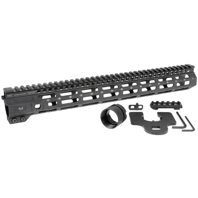 Midwest Industries Combat Rail One Piece Free Float Handguard 15" MLOK Black Picture of Midwest Industries Midwest Industries 15" COMBAT RAIL FF HANDGUARD M-LOK COMP BLK