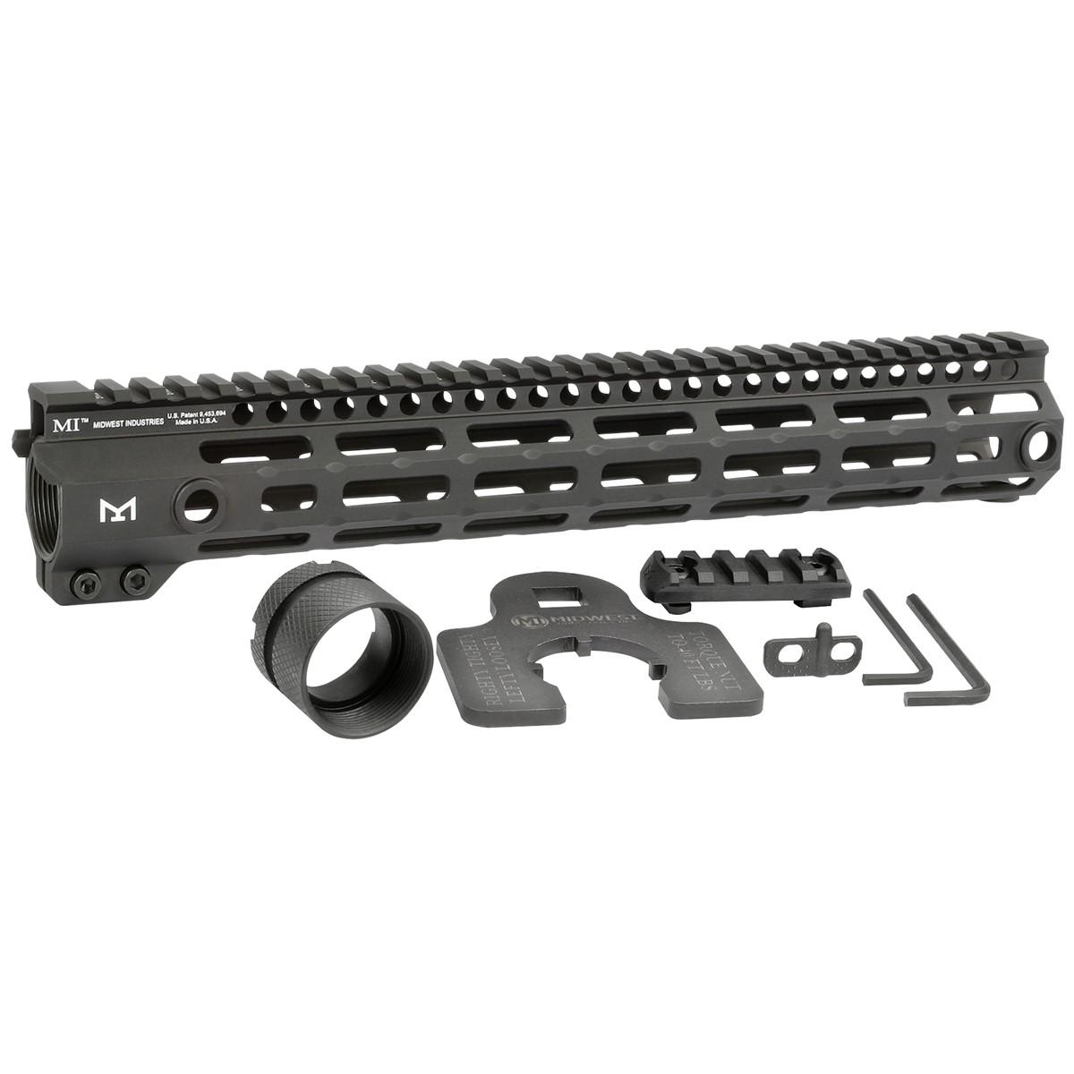 Midwest Industries One Piece Free Float Handguard 12.625" M-LOK Compatible Black Picture of Midwest Industries Midwest Industries 12.625 inch G4 M-Lok Handguard