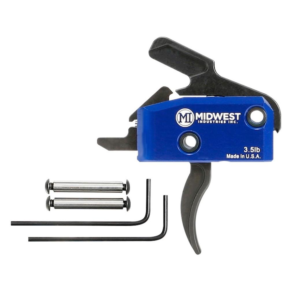 Midwest Industries Drop In Trigger for AR-15 Curved 3.5lb with Anti Walk Pins Black Picture of Midwest Industries Midwest Industries AR15 DROP IN CUR TRIG 3.5LB W/ANTI WALK PINS BLK/BL