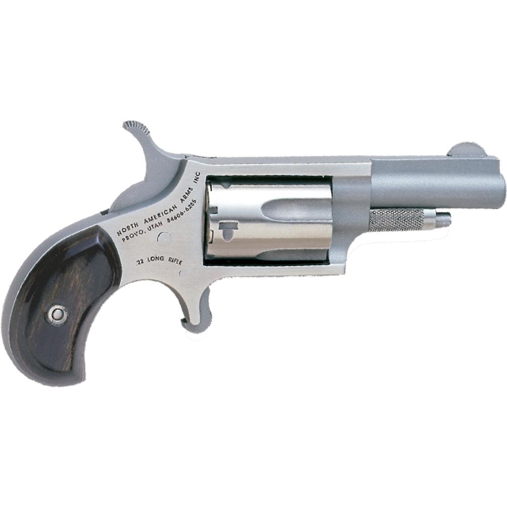 NAA 22LLR Mini Revolver Handgun .22 LR 5rd Capacity 1.63" Barrel Silver with Wood Grip Picture of North American Arms NAA MINI REVOLVER .22LR 1-5/8" BRL