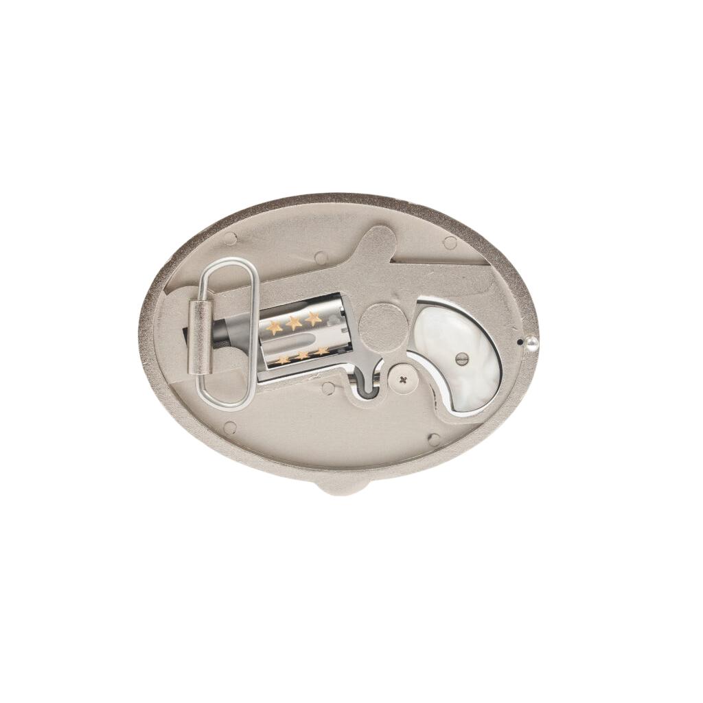 North American Arms 50th Anniversary Belt Buckle 22 LR 5rd Capacity 1.125" Barrel Faux Pearl Grip Picture of North American Arms North American Arms 50th anniversary Belt Buckle 22LR