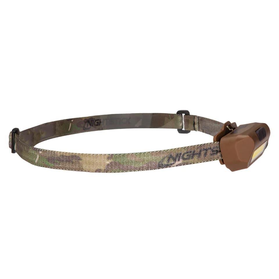 Nightstick Multi-Flood USB Headlamp with Brim Clip & Black Strap LiPo FDE Picture of Bayco Products dba NightStick Multi-Flood USB Headlamp w/Brim Clip & Black Strap - LiPo - FDE