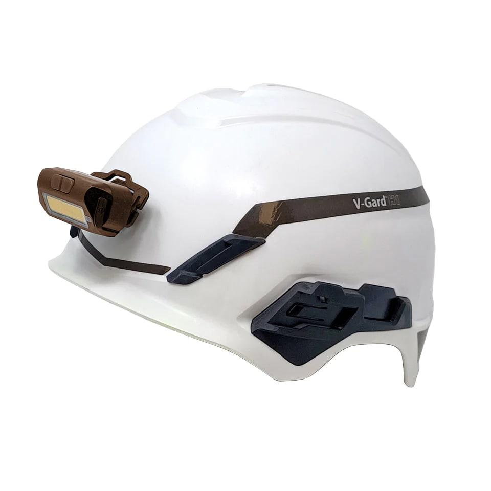 Nightstick Multi-Flood USB Headlamp with Brim Clip & Black Strap LiPo FDE Picture of Bayco Products dba NightStick Multi-Flood USB Headlamp w/Brim Clip & Black Strap - LiPo - FDE