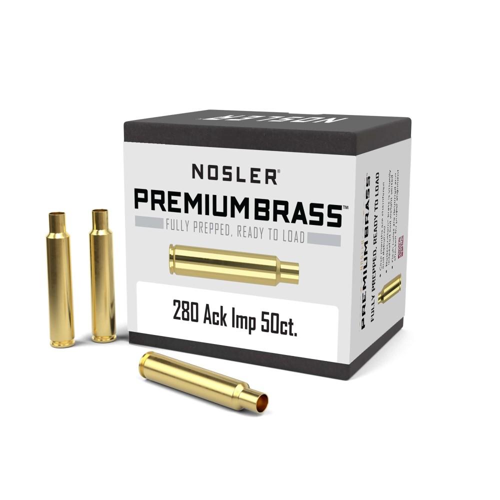 Nosler Unprimed Brass Rifle Cartridge Cases .280 Ackley Improved 50/ct Picture of Nosler Bullets Inc. NOSLER BRASS 280 ACKLEY IMPROVED 50/BX