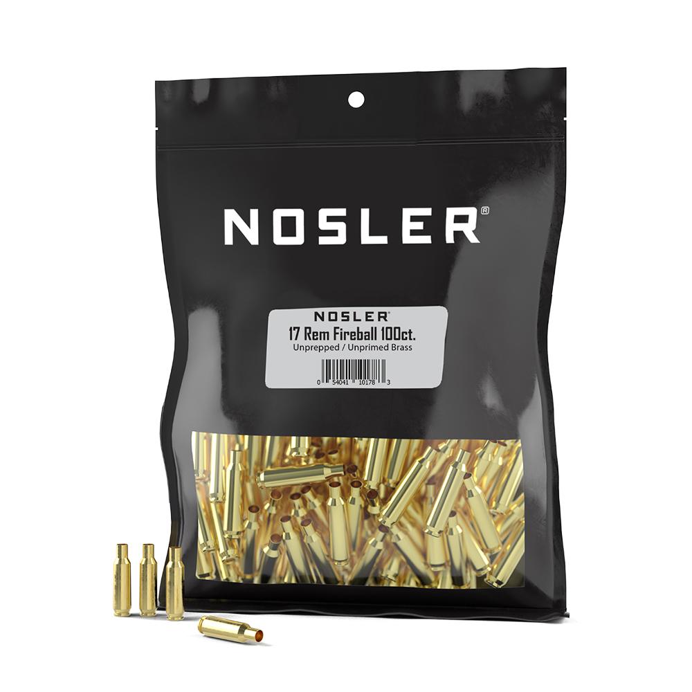 Nosler Unprimed Unprepped Brass Rifle Cartridge Cases .17 Rem Fireball NOS HS 100/ct (BULK) Picture of Nosler Bullets Inc. 17 Rem Fireball NOS HS Brass-100 ct Brass