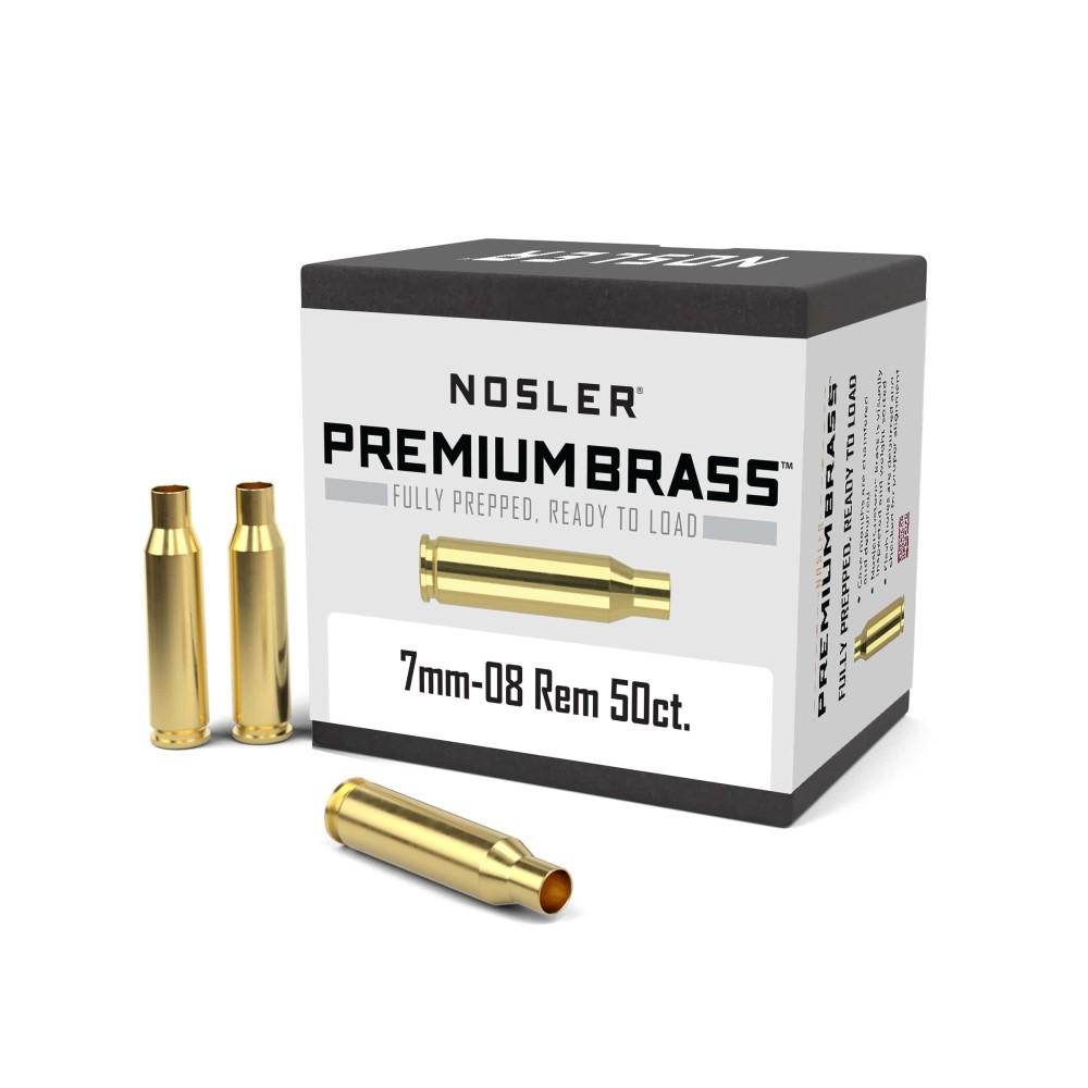 Nosler Unprimed Brass Rifle Cartridge Cases 7mm-08 50/ct Picture of Nosler Bullets Inc. NOSLER BRASS 7MM-08 REMINGTON 50/BX