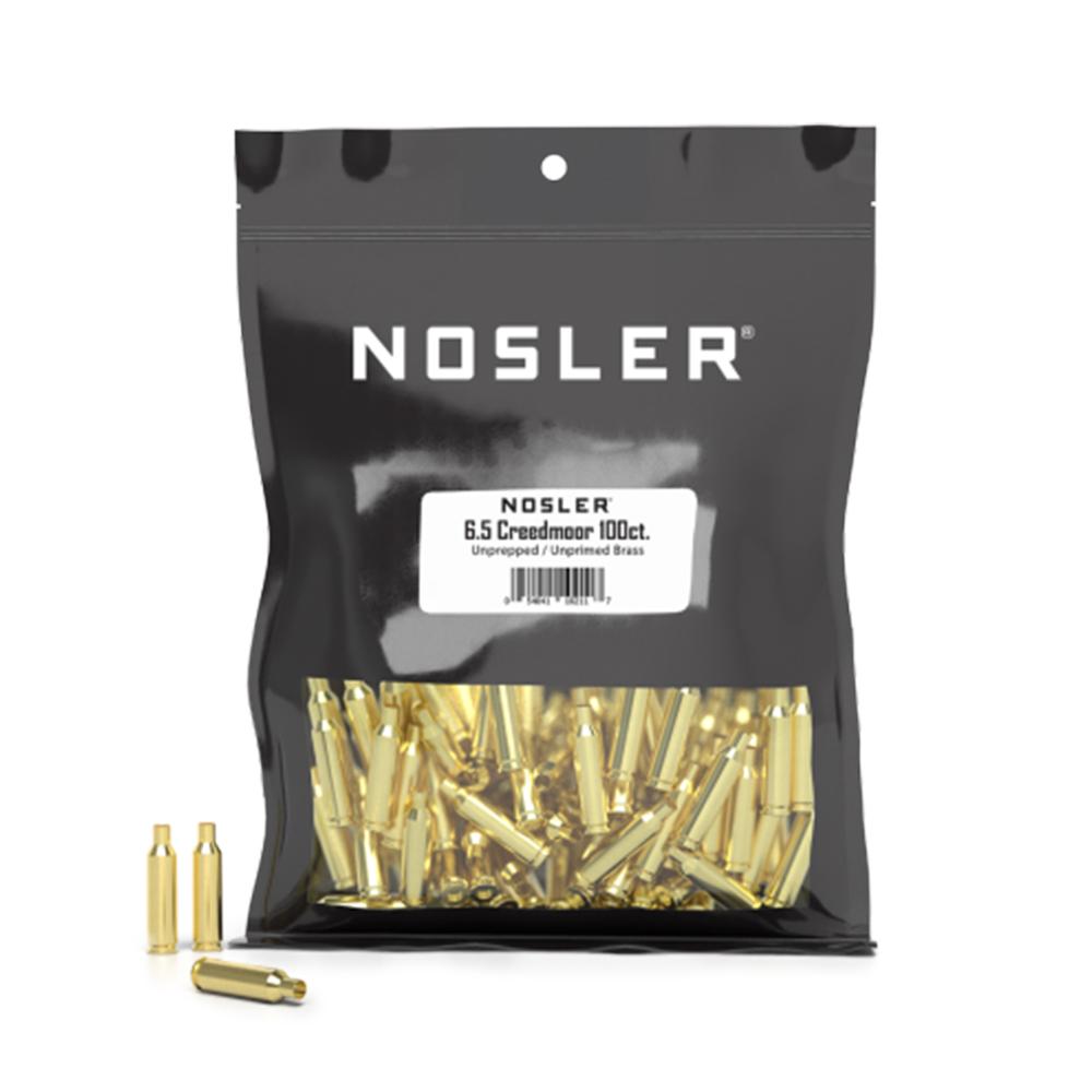 Nosler Unprimed Unprepped Brass Rifle Cartridge Cases 6.5 Creedmoor NOS HS 100/ct (BULK) Picture of Nosler Bullets Inc. 6.5 Creedmoor NOS HS Brass-100 ct Brass