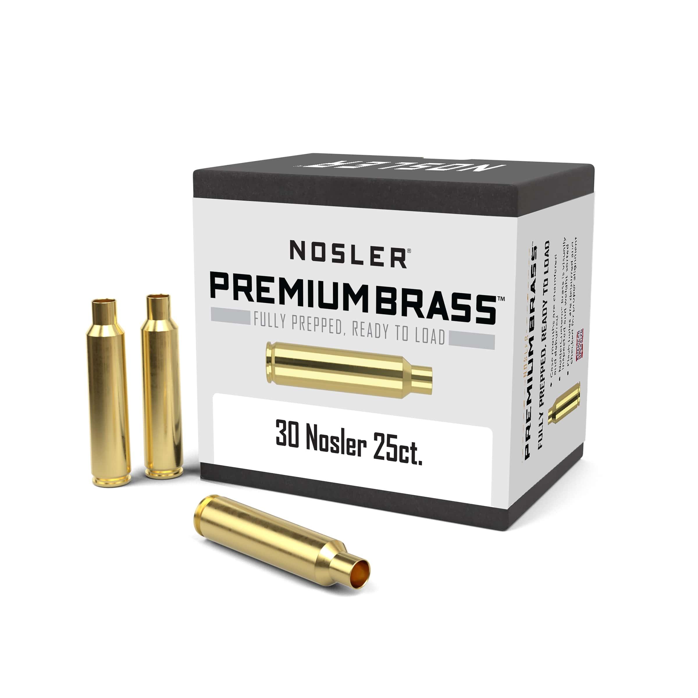 Nosler Unprimed Brass Rifle Cartridge Cases .30 Nosler 25/ct Picture of Nosler Bullets Inc. Nosler Custom Brass 30 Nosler (25 count)