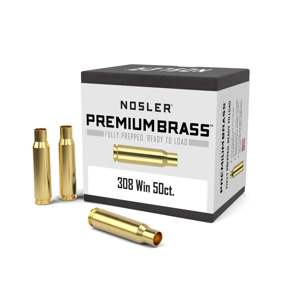 Nosler Unprimed Brass Rifle Cartridge Cases .308 Win 50/ct Picture of Nosler Bullets Inc. NOSLER BRASS 308 WINCHESTER 50/BX