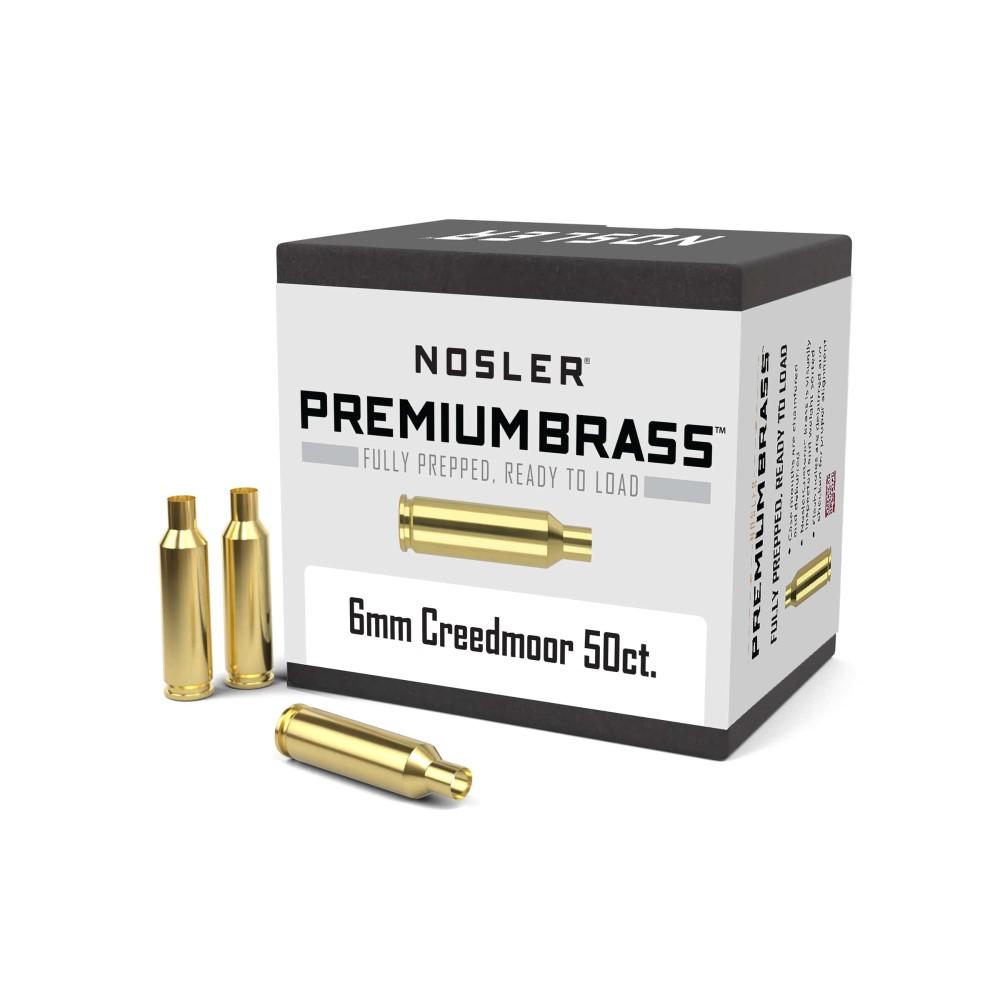 Nosler Unprimed Brass Rifle Cartridge Cases 6mm Creedmoor 50/ct Picture of Nosler Bullets Inc. 6mm Creedmoor Custom Brass(50 ct.)