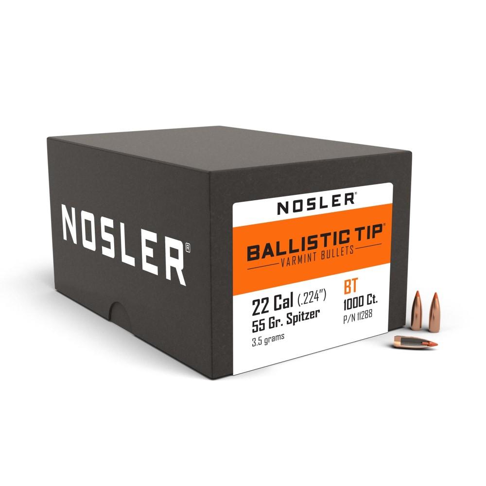 Nosler Ballistic Tip Varmint Rifle Bullets .22 cal .224" 55 gr SBT-SB 1000/ct Picture of Nosler Bullets Inc. 22CAL 55GR BALLISTIC TIP 1000ct