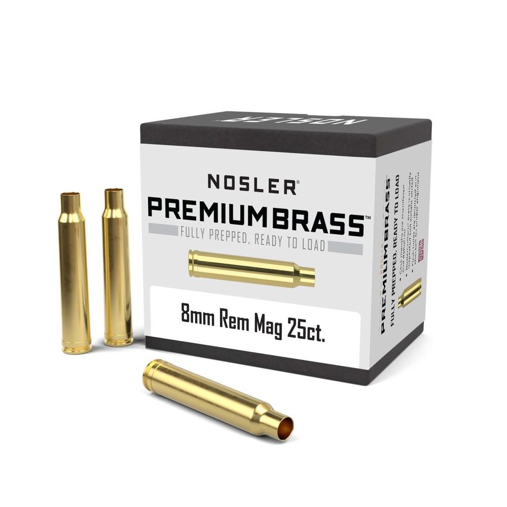 Nosler Unprimed Brass Rifle Cartridge Cases 8mm Rem Mag 25/ct Picture of Nosler Bullets Inc. NOSLER BRASS 8MM REM MAG 25/CT