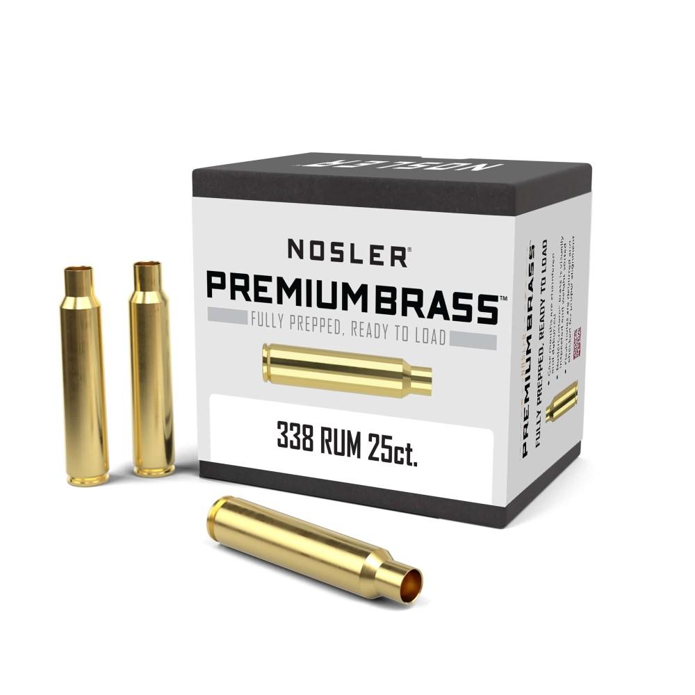 Nosler Unprimed Brass Rifle Cartridge Cases .338 RUM 25/ct