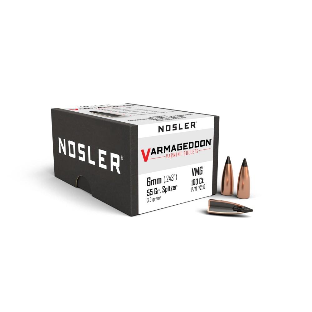 Nosler VarMageddon Rifle Bullets 6mm .243" 55 gr FB-TIPPED 100/ct