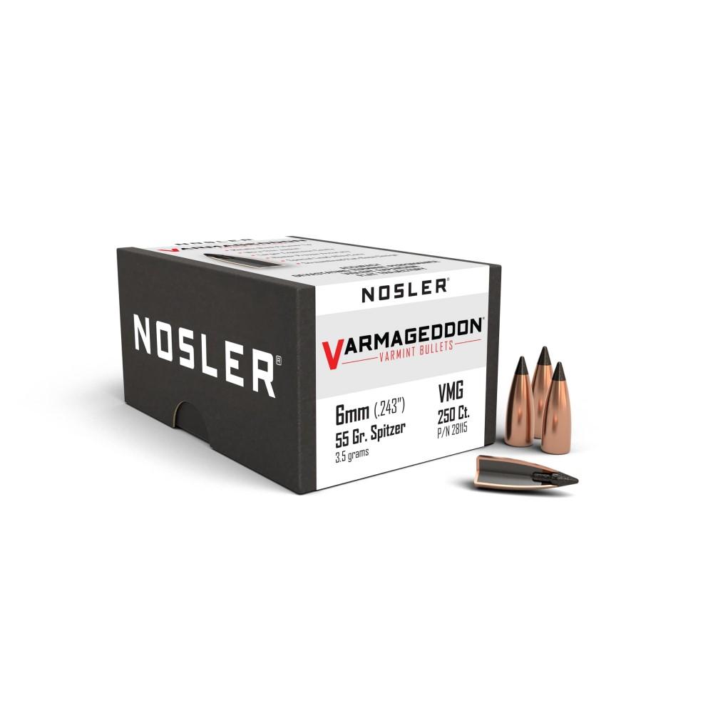 Nosler VarMageddon Rifle Bullets 6mm .243" 55 gr FB-TIPPED 250/ct