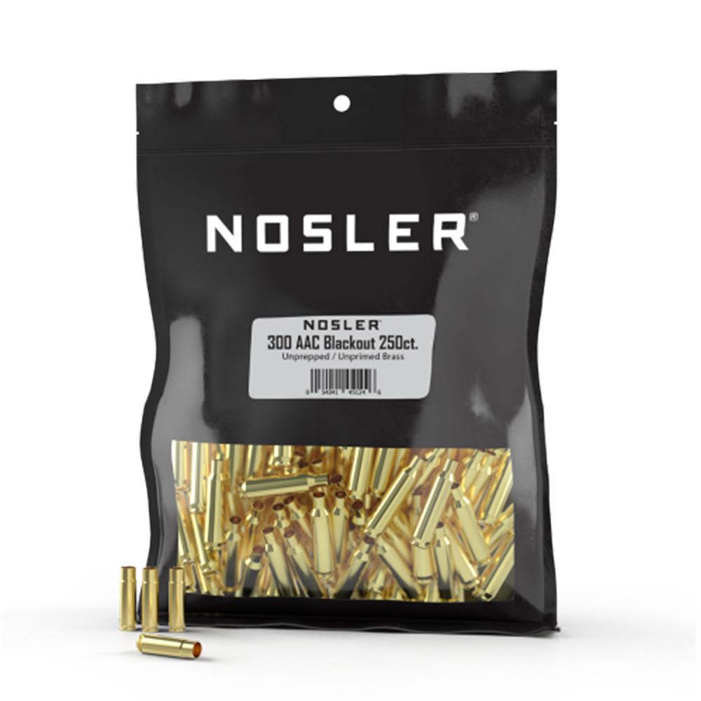 Nosler Unprimed Unprepped Brass Rifle Cartridge Cases .300 AAC Blackout 250/ct (BULK) Picture of Nosler Bullets Inc. NOSLER BRASS 300 AAC BLACKOUT BULK 250/CT