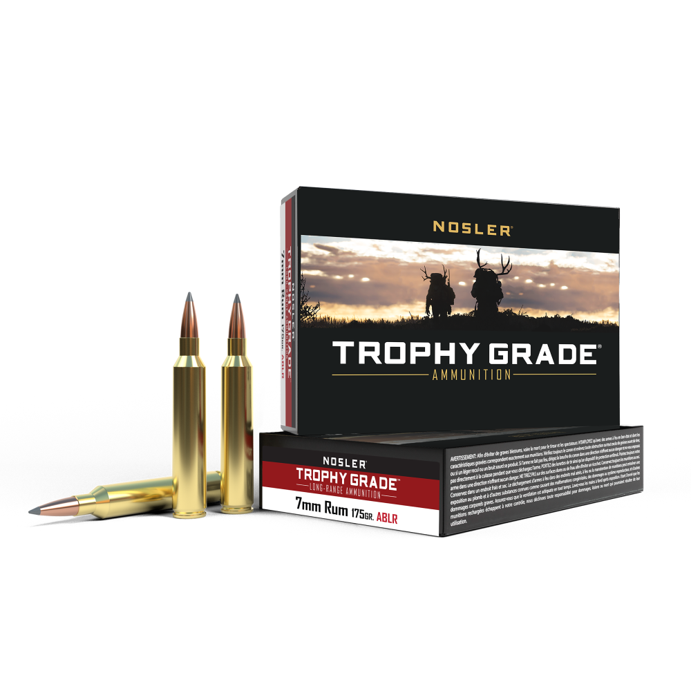 Nosler Accubond Long Range Trophy Grade Rifle Ammunition 7mm Rum 175 gr PT 3040 fps 20/ct