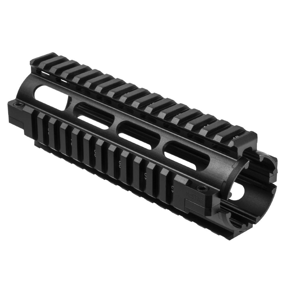 NcStar Quadrail AR-15 Rifle Handguard .223/5.56 Carbine Length Black Picture of NcSTAR Inc. AR15 CARBINE LENGTH QUADRAIL HANDGUARD