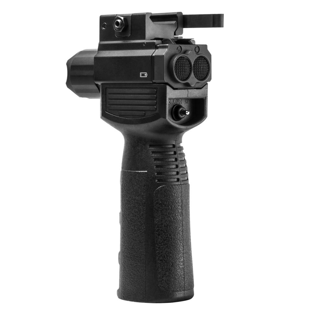 NcSTAR VISM Vertical Grip Weapon Light with Strobe FlashLight & Green Laser 300 Lumen Black Picture of NcSTAR Inc. VISM by NcSTAR QR VERTICAL GRIP/BUILT IN LED FLASHLIGHT & GRN LASER/GEN II