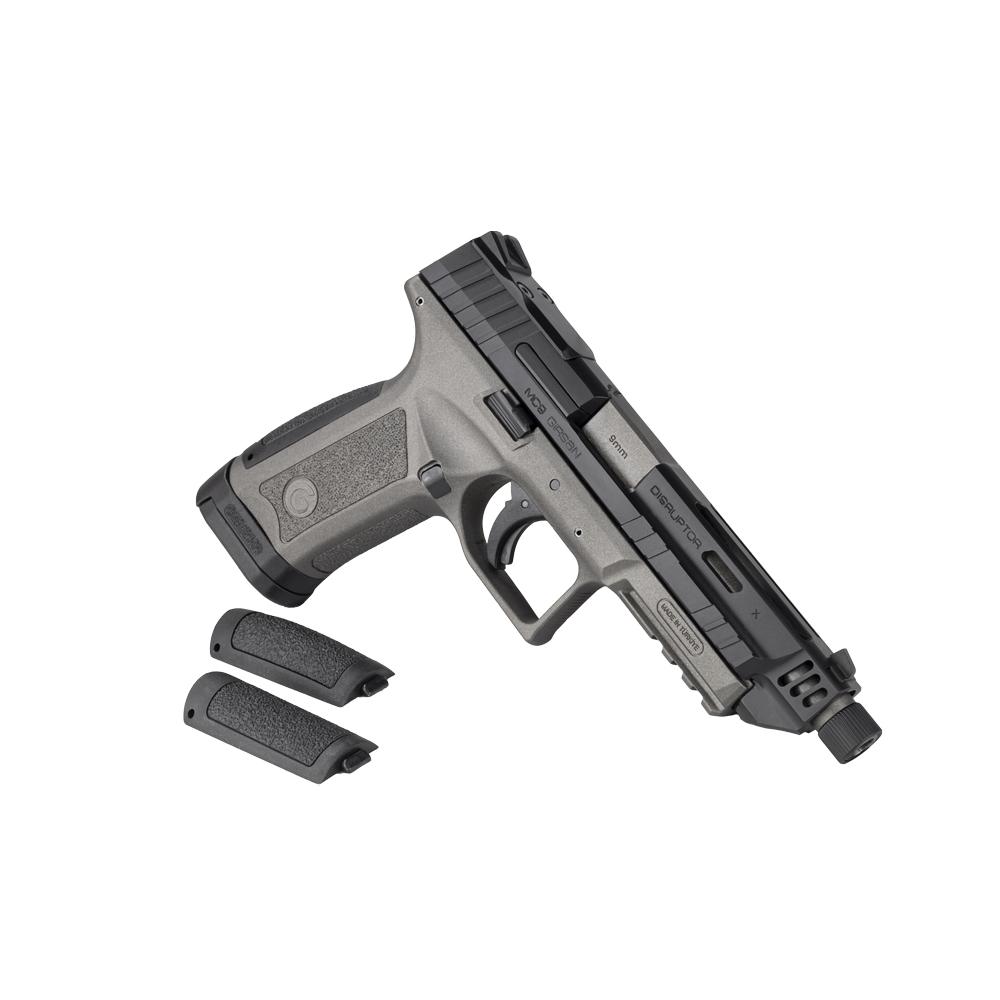 Girsan MC9 Disruptor X Handgun 9mm Luger 17rd Magazine 4.6" Barrel Two Tone Tungsten Black Picture of EAA - European American Armory Corp MC9 DISRUPTOR X 9MM 4.6'' THREADED BRL 17+1 RMSc CUT 2-TONE CERAKOTE