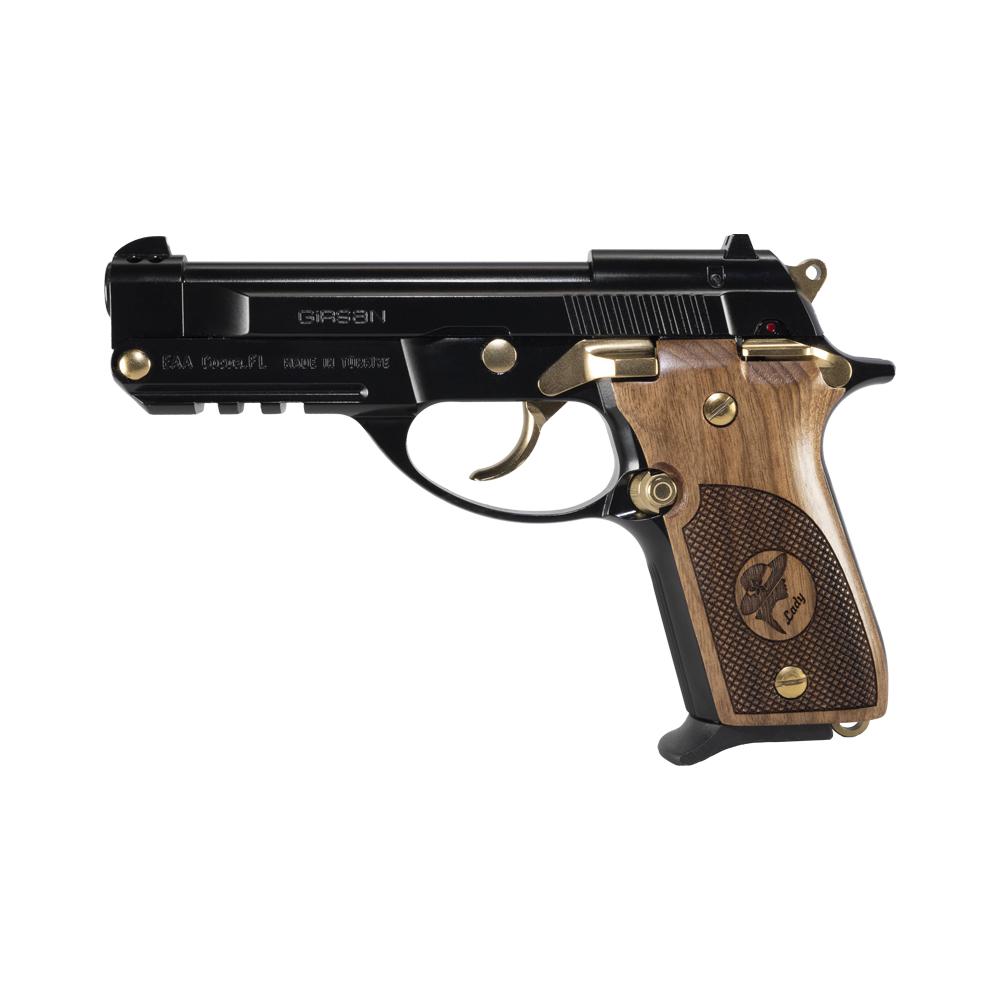 Girsan MC 14T Lady Tip-Up Handgun .380 ACP 13rd Magazine 4.5" Barrel Black Gloss and Gold Picture of EAA - European American Armory Corp GIRSAN MC14 LADY TIP UO 380ACP GLBL 4.5"BBL 13+1 MAG