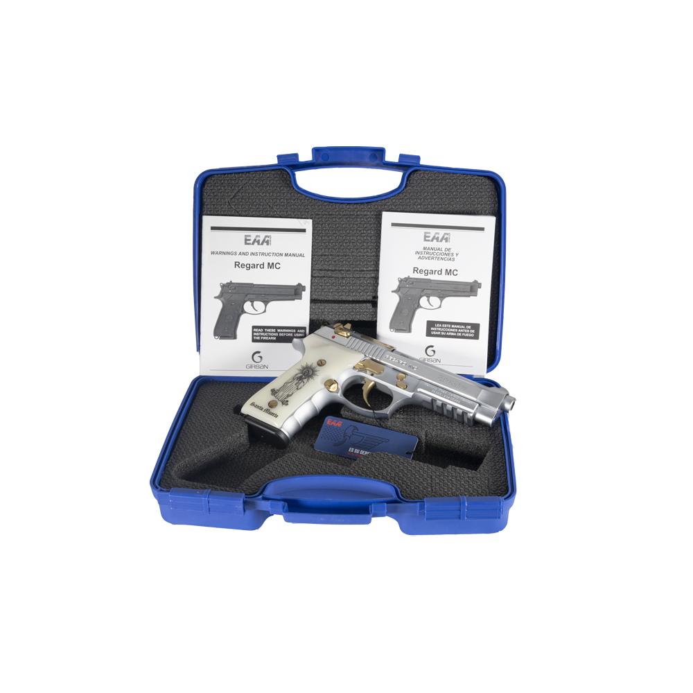 Girsan Regard MC Liberador Handgun 9mm Luger 18rd Magazine 4.9" Barrel Stainless with Santa Muerte Grips Picture of EAA - European American Armory Corp GIRSAN REGARD MC LIBERADOR 9MM PC 4.9" BBL 18+1 MAG