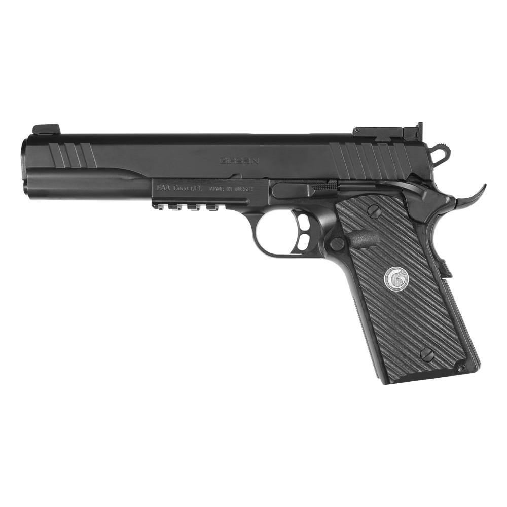 EAA Girsan MC1911 S Hunter Gov't Handgun 10mm 9rd Magazine 6" Barrel Black Frame Picture of EAA - European American Armory Corp MC1911SHUNT 10MM GOVERNMENT MODEL 1911 S/A PISTOL Black 9+1
