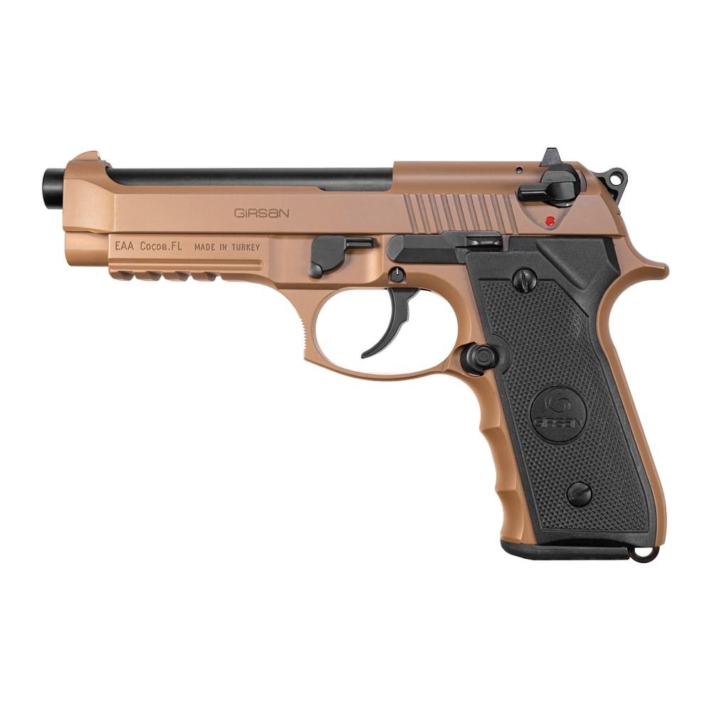 EAA Girsan Regard MC Handgun 9mm Luger 18rd Magazine 4.9" Barrel FDE Frame Picture of EAA - European American Armory Corp REGARD 9MM MC S/A PISTOL ACCESSORY RAIL DECOCKER FDE 18+1