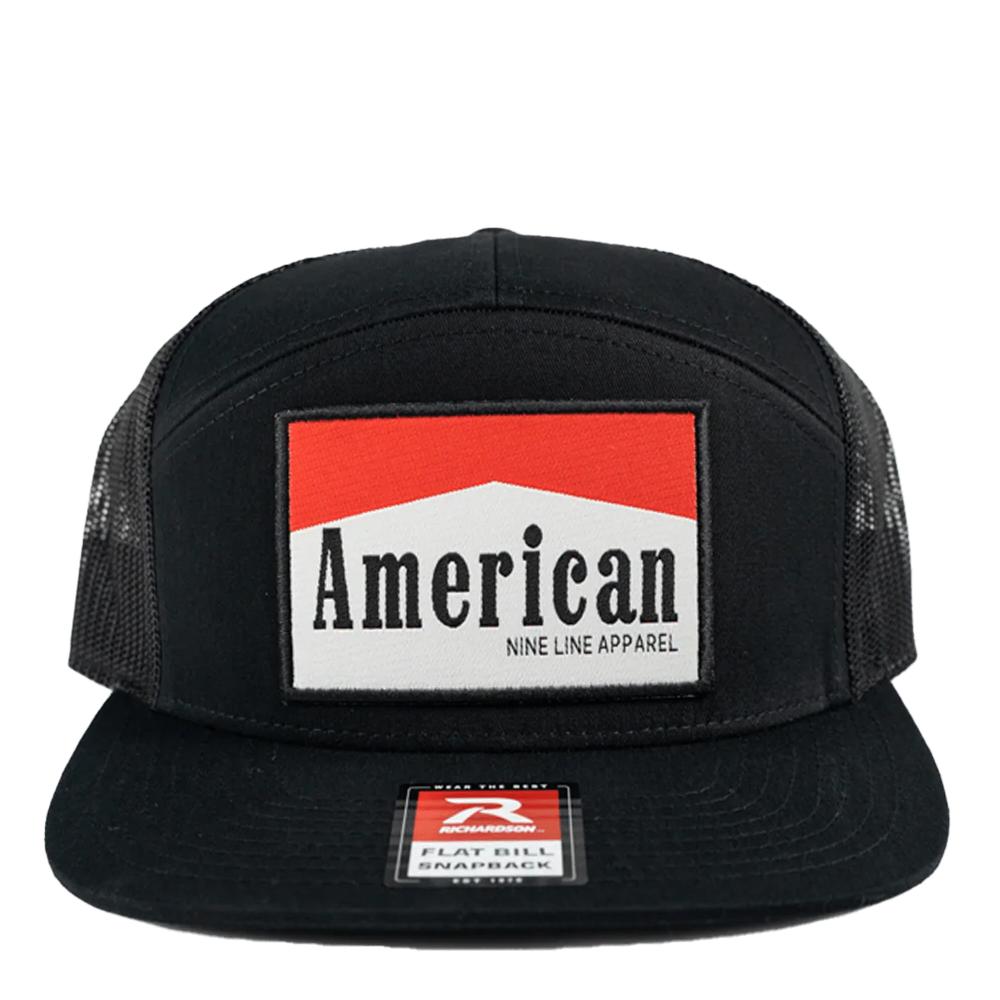 Nine Line American 7-Panel Richardson Trucker Hat Black Picture of Nine Line Apparel NewLine AMERICAN-HAT-168-BLACK