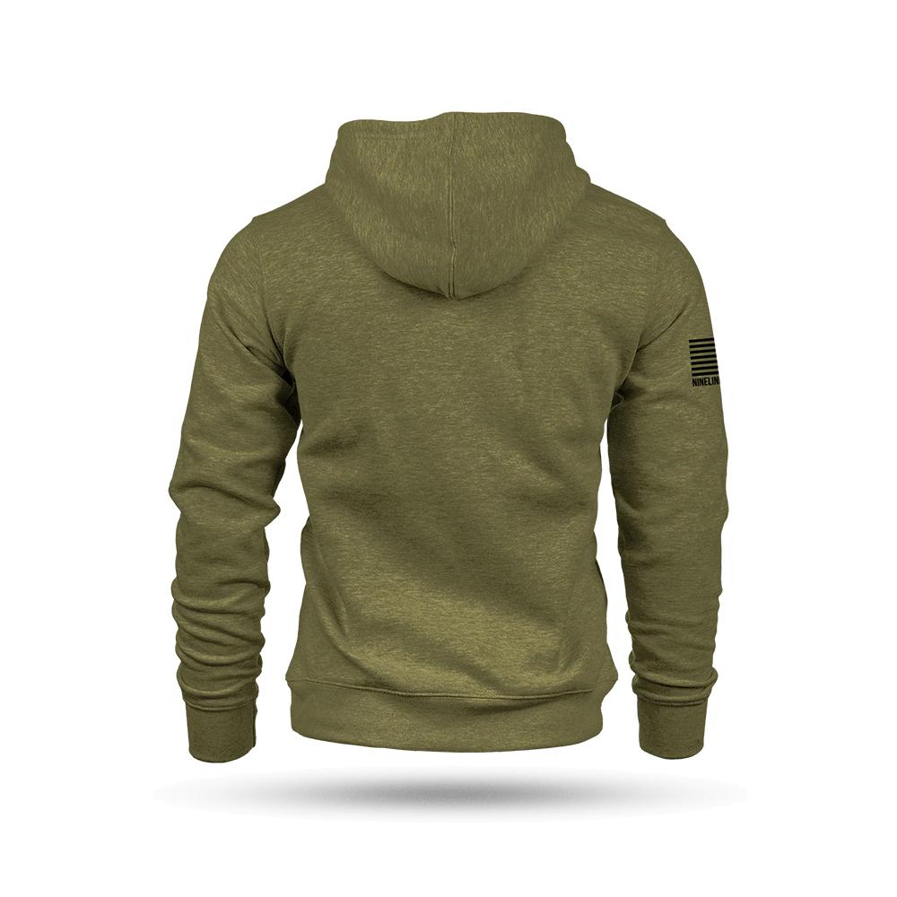 Nine Line Tactical Wiener Hooded Sweatshirt Olive L Picture of Nine Line Apparel NewLine TACWIENER-DT6100-HTHROLIVE-L
