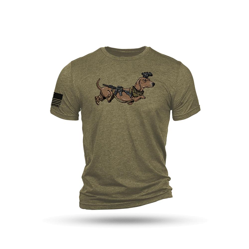 Nine Line Tactical Wiener Short Sleeve Shirt Olive Triblend L